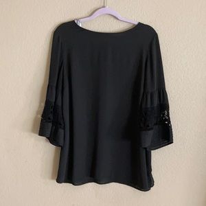 Daniel Rainn blouse with crochet sleeves